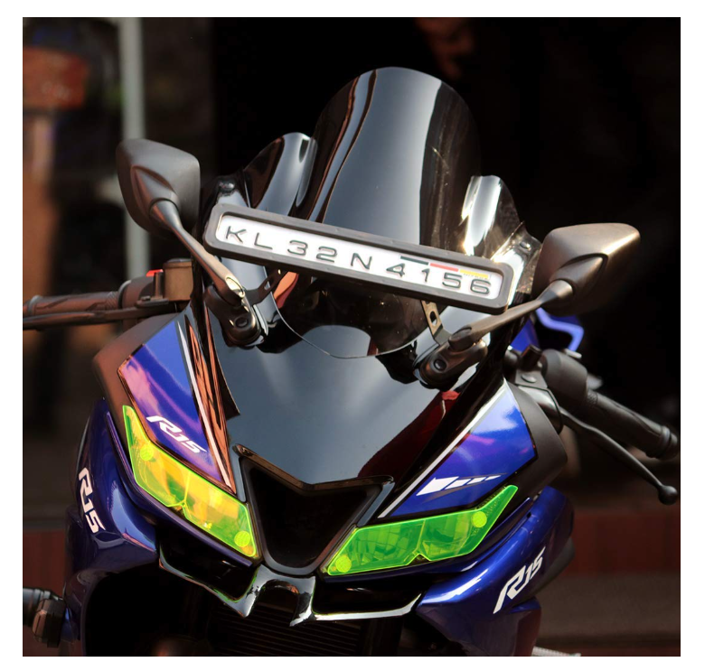 World Double Bubble Visor for Yamaha R 15 V-3 (Black) C-48