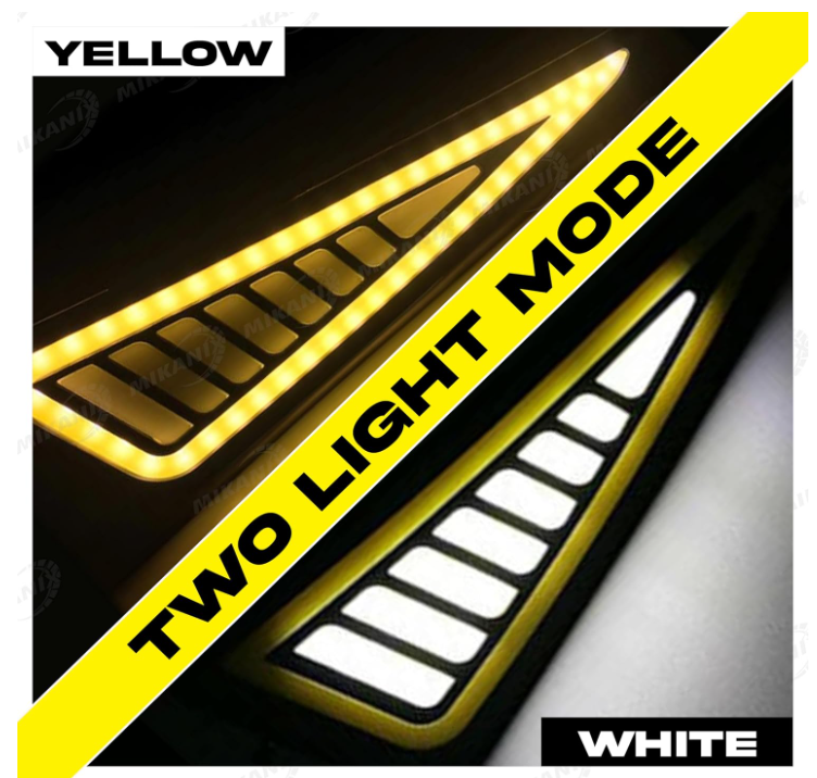 R15 V2 / V3 / V4 & M Waterproof Flexible Strip Rear DRL Light with Running LED Indicator for Yamaha R15 All Model Bikes (White-Amber)