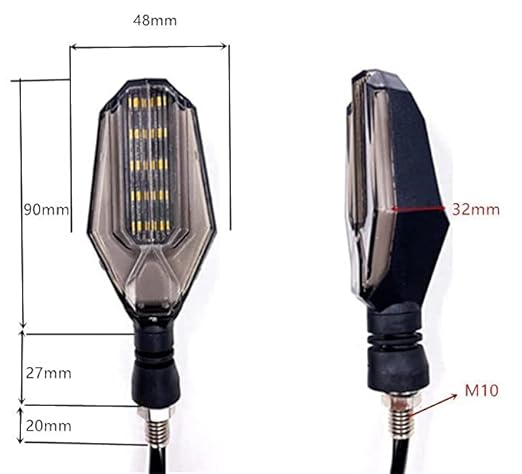 mported Original Waterproof Arrow Running Blinker Bright LED Indicators Universal For All Bike Models Motorcycle Turn Signal Lights (Pack of 2, Yellow With Red)