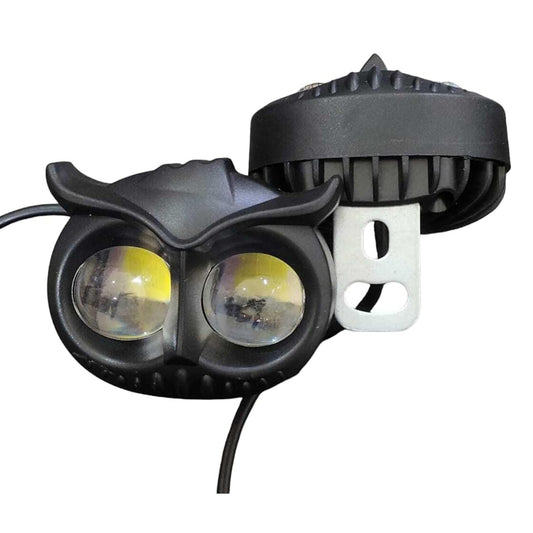 Mini Driving OWL LED Light Projector Fog Light with White/Yellow + Flasher Light, 4 Modes for Bikes and Scooty (Set of 1, Switch)