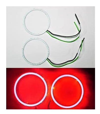 LED Angel Eyes Ring Light Projector Lens for Bajaj Pulsar RS 200 60mm RED COLOR