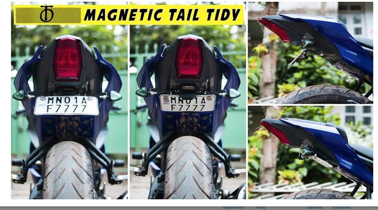 Premium Magnetic Foldable Tail Tidy/Bike Number Plate Holder for All Universal Bikes