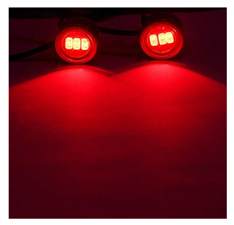 Strobe Light for Bike 12V DC Waterproof Motorcycle LED Strobe Lights Motorcycle LED Flash Warning Brake Light Lamp Compatible with Motorbikes, Scooters (1 Pair, Red/Blue)