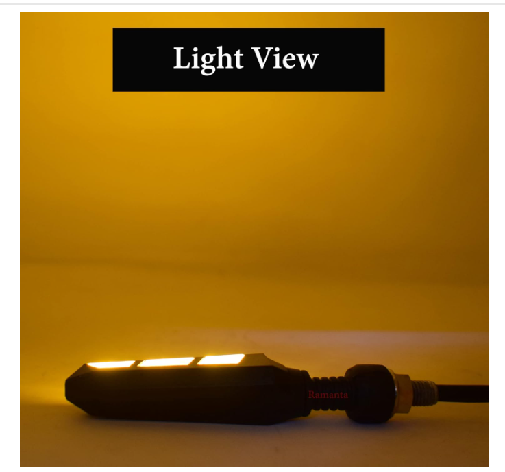LEDs Flexible KTM Style Sleek Bike LED Indicators Motorbike Turn Signal Lights High Bright Bulbs Blinkers Front Rear Compatible with Motorbike with 12V DC (Amber, Set of 4)
