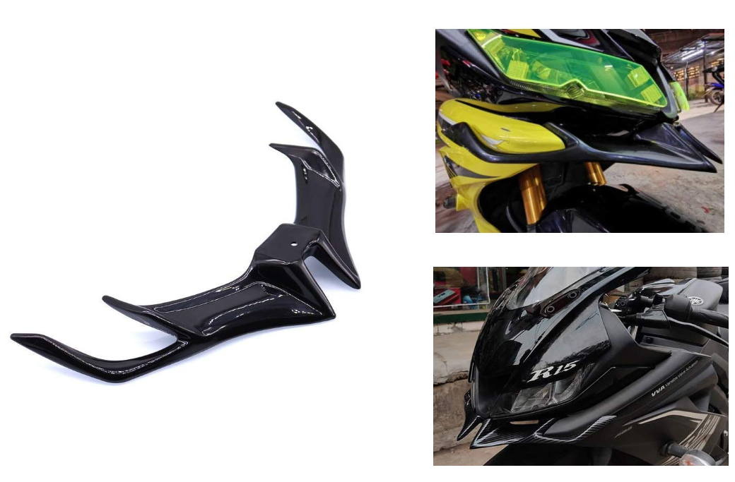 Flexible Large Winglet for Yamaha R15 V3 (Black)